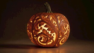 精美雕花南瓜灯