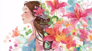 花漾少女 唯美梦幻插画