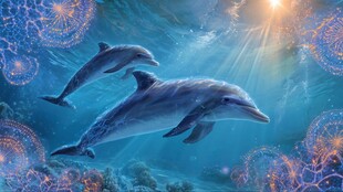 梦幻海豚共游海底世界