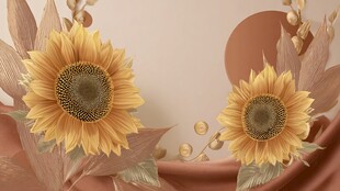 金色向日葵装饰背景图