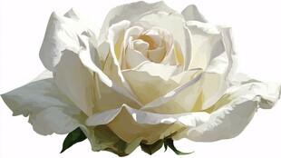 纯白优雅白玫瑰绽放