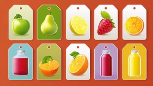 水果果汁标签设计素材