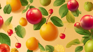 缤纷水果插画 清新自然风