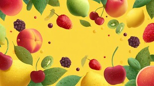 缤纷水果环绕的活力画面