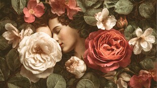 花丛中沉睡的美丽女子