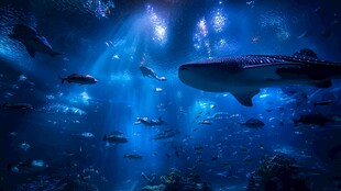 鲸鲨悠游于梦幻海底世界