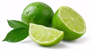 新鲜青柠切片与整果展示