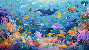 梦幻海底世界海洋生物图景