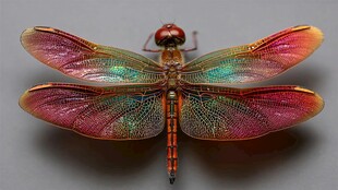 绚丽彩翼蜻蜓特写