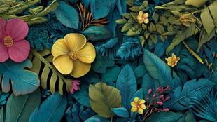 缤纷花卉绿植装饰图案