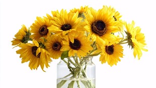 花瓶中的灿烂向日葵