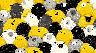 多彩绵羊图案背景