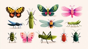 多彩昆虫插画集合