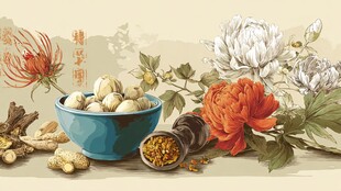 中式药食花卉雅致组合