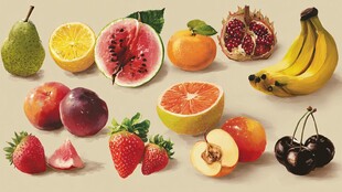 缤纷多彩的新鲜水果集合