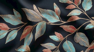 复古风金属质感枝叶图案