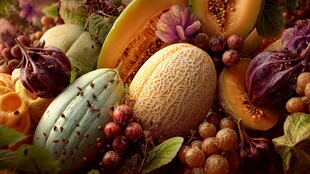 多彩瓜果组合的视觉盛宴