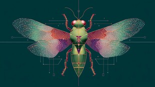 彩色昆虫的精致结构图示