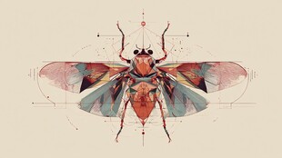 彩绘昆虫插画艺术作品