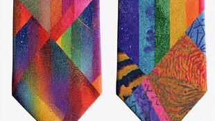 多彩几何图案领带展示