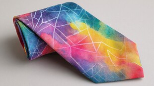 多彩几何图案时尚领带
