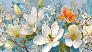 春日玉兰花绽放美景