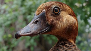 棕褐色野鸭特写