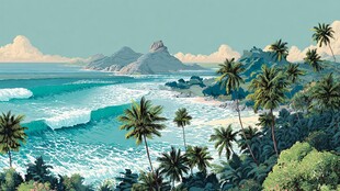 热带海滨风光美丽景致