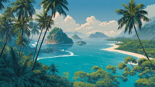 热带海滨风光美丽景致