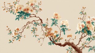 中式繁花绘就雅致花枝