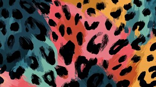 多彩豹纹图案时尚纹理