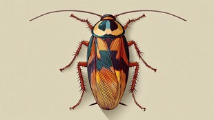 彩色条纹蟑螂插画