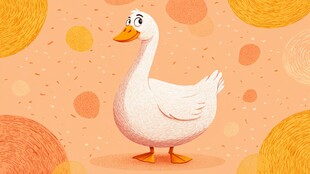 可爱大白鹅插画