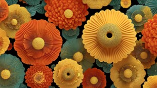 缤纷立体花朵图案展示