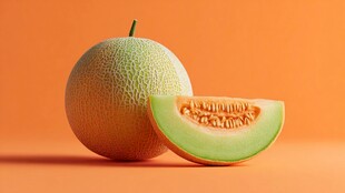 哈密瓜特写 完整与切片展示