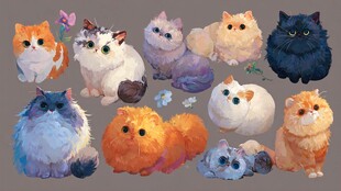 可爱萌猫插画集合