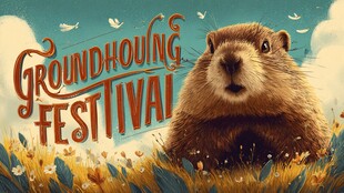 土拨鼠节庆典插画