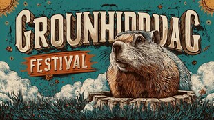 土拨鼠节插画