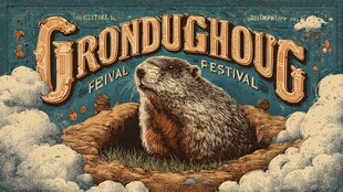 土拨鼠节宣传插画