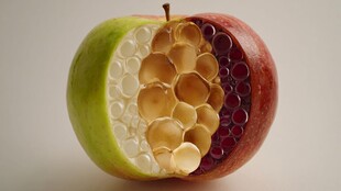 彩色苹果创意切面图