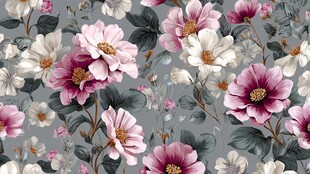 花卉图案背景 柔美花色