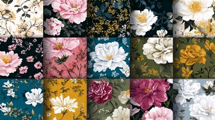 多彩花卉图案素材集合