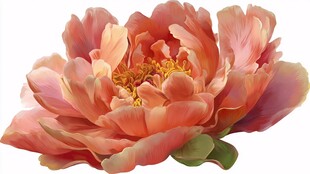 娇艳盛开的粉色牡丹花