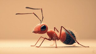 微观世界中的红色蚂蚁特写