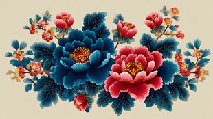 国色牡丹花卉精美图案