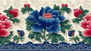 中式牡丹花纹精美图案