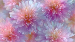 梦幻柔美多彩花卉绽放