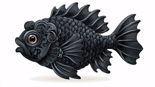 中式黑金鱼 精致艺术造型