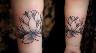 小臂莲花纹身图案展示