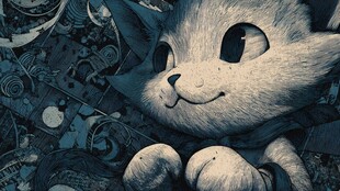 可爱卡通猫的奇幻背景世界